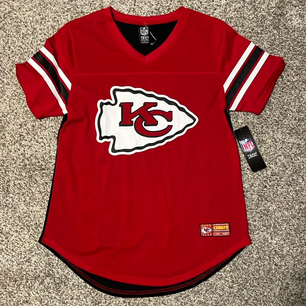 KC Chiefs Women’s Short Sleeve Jersey Like Top Size M
